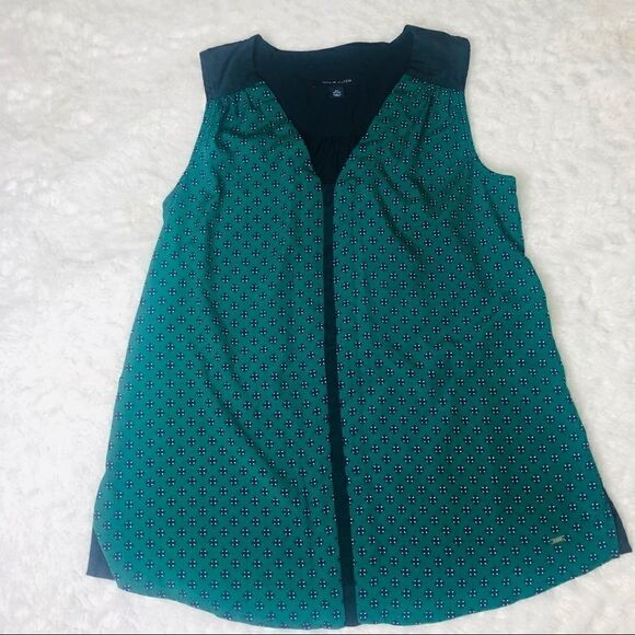 Tommy Hilfiger green and blue sleeveless top - Picture 1 of 6